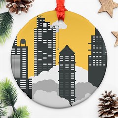 Minimal Skyscrapers Round Ornament (two Sides) by anzea