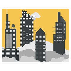 Minimal Skyscrapers Premium Plush Fleece Blanket (medium)