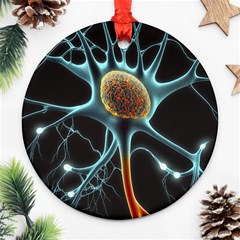 Organism Neon Science Round Ornament (two Sides)