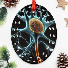 Organism Neon Science Oval Filigree Ornament (two Sides)