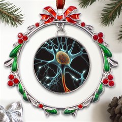 Organism Neon Science Metal X mas Wreath Ribbon Ornament