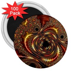 Geometric Art Fractal Abstract Art 3  Magnets (100 Pack) by Ndabl3x