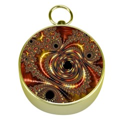 Geometric Art Fractal Abstract Art Gold Compasses