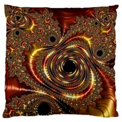 Geometric Art Fractal Abstract Art Large Premium Plush Fleece Cushion Case (two Sides) by Ndabl3x