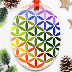 Mandala Rainbow Colorful Ornament (oval)