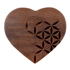 Mandala Rainbow Colorful Heart Wood Jewelry Box by Ndabl3x