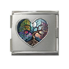 Tree Colourful Mega Link Heart Italian Charm (18mm)