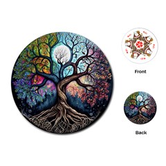 Tree Colourful Playing Cards Single Design (round)