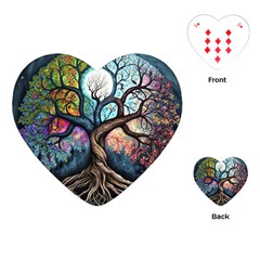 Tree Colourful Playing Cards Single Design (heart)