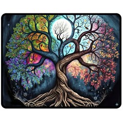 Tree Colourful Fleece Blanket (medium) by Ndabl3x