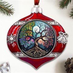 Tree Colourful Metal Snowflake And Bell Red Ornament