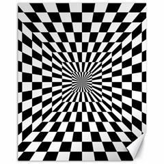 Optical Illusion Chessboard Tunnel Canvas 11  X 14  by Ndabl3x