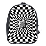 Optical Illusion Chessboard Tunnel School Bag (Large) Front