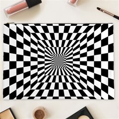 Optical Illusion Chessboard Tunnel Cosmetic Bag (xxl) by Ndabl3x