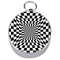 Optical Illusion Chessboard Tunnel Silver Compasses by Ndabl3x