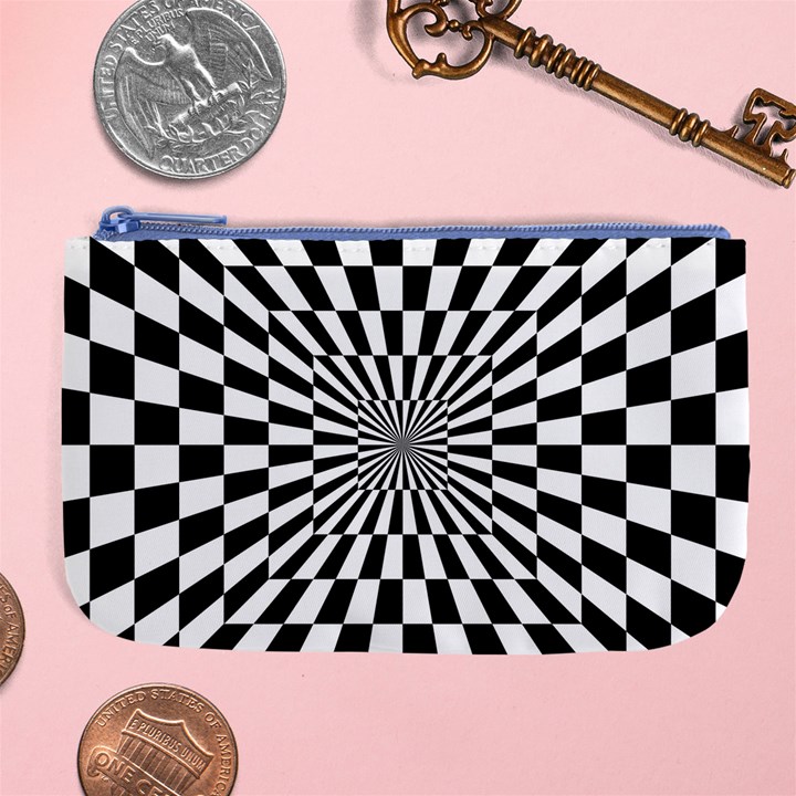 Optical Illusion Chessboard Tunnel Large Coin Purse