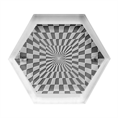 Optical Illusion Chessboard Tunnel Hexagon Wood Jewelry Box by Ndabl3x