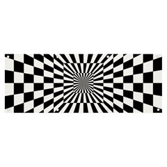 Optical Illusion Chessboard Tunnel Banner And Sign 8  X 3  by Ndabl3x