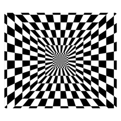 Optical Illusion Chessboard Tunnel Premium Plush Fleece Blanket (small) by Ndabl3x