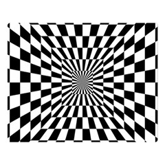 Optical Illusion Chessboard Tunnel Premium Plush Fleece Blanket (large) by Ndabl3x