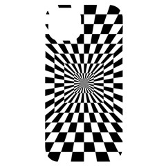 Optical Illusion Chessboard Tunnel Iphone 14 Plus Black Uv Print Case by Ndabl3x