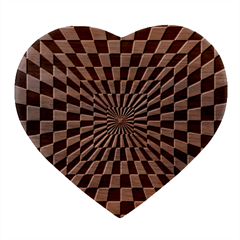 Optical Illusion Chessboard Tunnel Heart Wood Jewelry Box by Ndabl3x