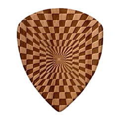 Optical Illusion Chessboard Tunnel Wood Guitar Pick (set Of 10) by Ndabl3x