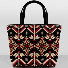 Vector Illustration Of Ukrainian Folk Seamless Pattern Ethnic Ornament Border Element Traditional Bucket Bag by Bedest