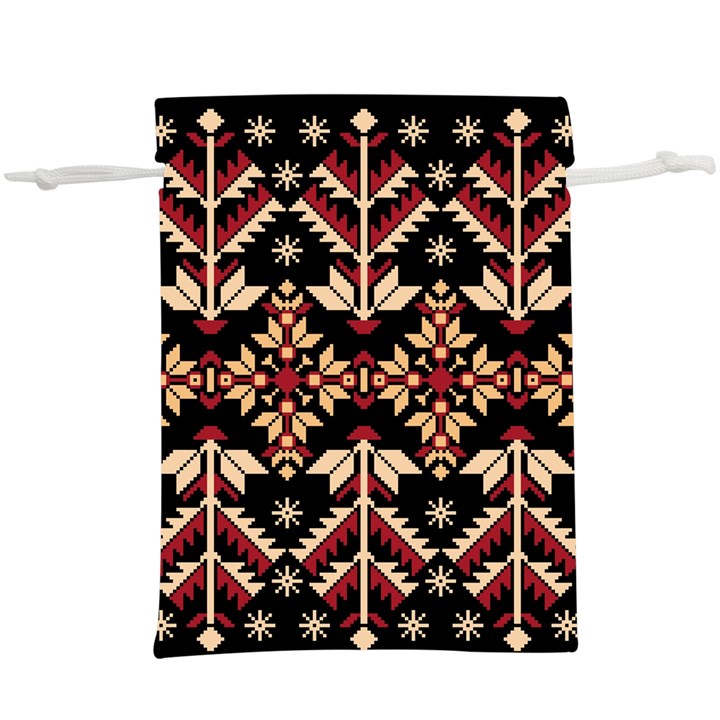 Vector Illustration Of Ukrainian Folk Seamless Pattern Ethnic Ornament Border Element Traditional Lightweight Drawstring Pouch (XL)