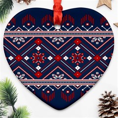 Ukrainian Folk Seamless Pattern Ornament Art Ornament (heart)