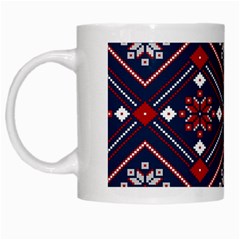 Ukrainian Folk Seamless Pattern Ornament Art White Mug by Bedest