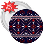 Ukrainian Folk Seamless Pattern Ornament Art 3  Buttons (100 pack)  Front