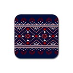 Ukrainian Folk Seamless Pattern Ornament Art Rubber Coaster (Square) Front