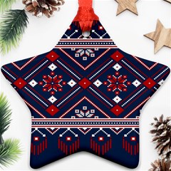 Ukrainian Folk Seamless Pattern Ornament Art Star Ornament (two Sides)