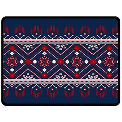 Ukrainian Folk Seamless Pattern Ornament Art Two Sides Fleece Blanket (large) by Bedest