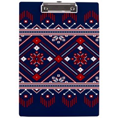 Ukrainian Folk Seamless Pattern Ornament Art A4 Acrylic Clipboard by Bedest