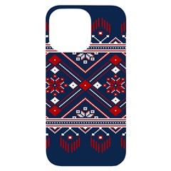 Ukrainian Folk Seamless Pattern Ornament Art Iphone 14 Pro Max Black Uv Print Case by Bedest