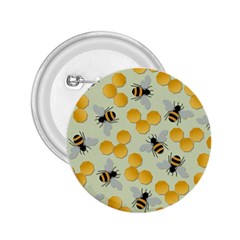 Bees Pattern Honey Bee Bug Honeycomb Honey Beehive 2 25  Buttons by Bedest