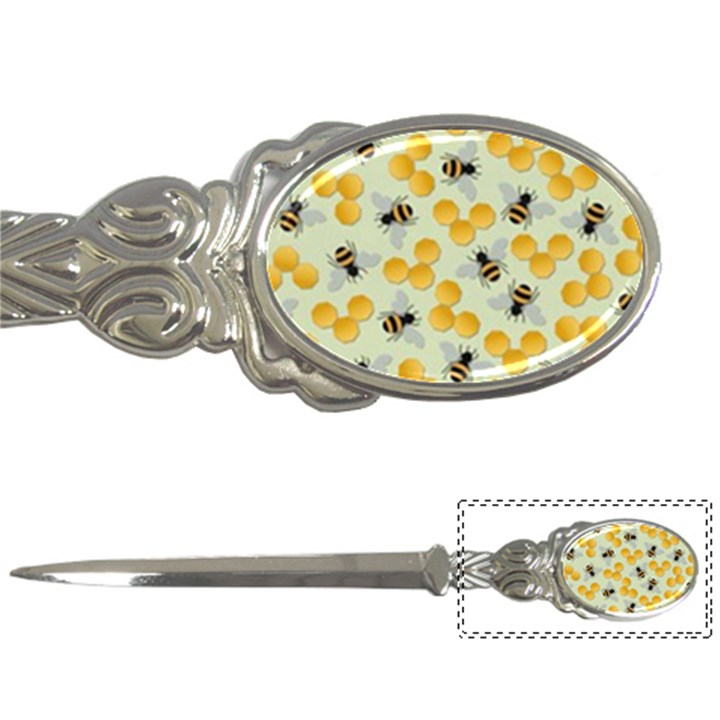 Bees Pattern Honey Bee Bug Honeycomb Honey Beehive Letter Opener