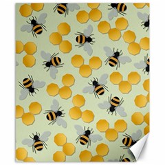 Bees Pattern Honey Bee Bug Honeycomb Honey Beehive Canvas 8  X 10  by Bedest