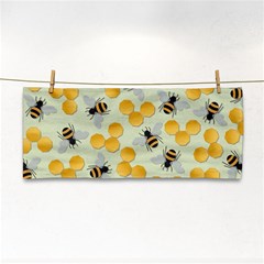 Bees Pattern Honey Bee Bug Honeycomb Honey Beehive Hand Towel by Bedest