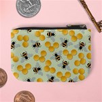 Bees Pattern Honey Bee Bug Honeycomb Honey Beehive Mini Coin Purse Back