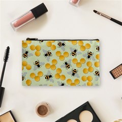 Bees Pattern Honey Bee Bug Honeycomb Honey Beehive Cosmetic Bag (small) by Bedest