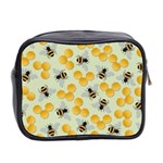 Bees Pattern Honey Bee Bug Honeycomb Honey Beehive Mini Toiletries Bag (Two Sides) Back