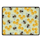 Bees Pattern Honey Bee Bug Honeycomb Honey Beehive Fleece Blanket (Small) 50 x40  Blanket Front