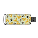 Bees Pattern Honey Bee Bug Honeycomb Honey Beehive Portable USB Flash (Two Sides) Front