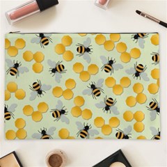 Bees Pattern Honey Bee Bug Honeycomb Honey Beehive Cosmetic Bag (xxl) by Bedest