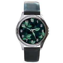 Foliage Round Metal Watch