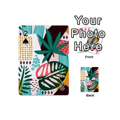 Abstract Seamless Pattern With Tropical Leaves Playing Cards 54 Designs (mini)