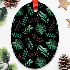 Tropical Leaves Pattern Ornament (oval)